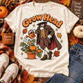 Grow Head PNG headless horseman pumpkin garden Halloween shirt design mockup on t-shirt