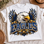 Eagles mascot PNG navy and gold team spirit shirt design, t-shirt mockup 4