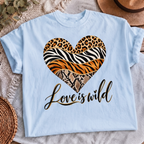 Love Is Wild PNG animal print heart shirt design, t-shirt mockup 2