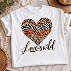 Love Is Wild PNG animal print heart shirt design, t-shirt mockup 4