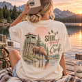 Shh Quiet on the Creek PNG moose hunting blind shirt design mockup on t-shirt