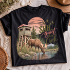 Shh Quiet on the Creek PNG moose hunting blind shirt design, t-shirt mockup 4
