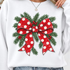 Christmas PNG bundle - Vintage red polka dot coquette Christmas bow