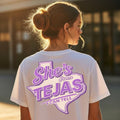 She's From Tejas I Can Tell purple Texas PNG design mockup