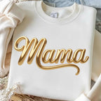 3D Gold Mama PNG luxury gold chrome mama shirt design mockup