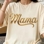 Gold chrome Mama script Mother's Day PNG, mockup 2