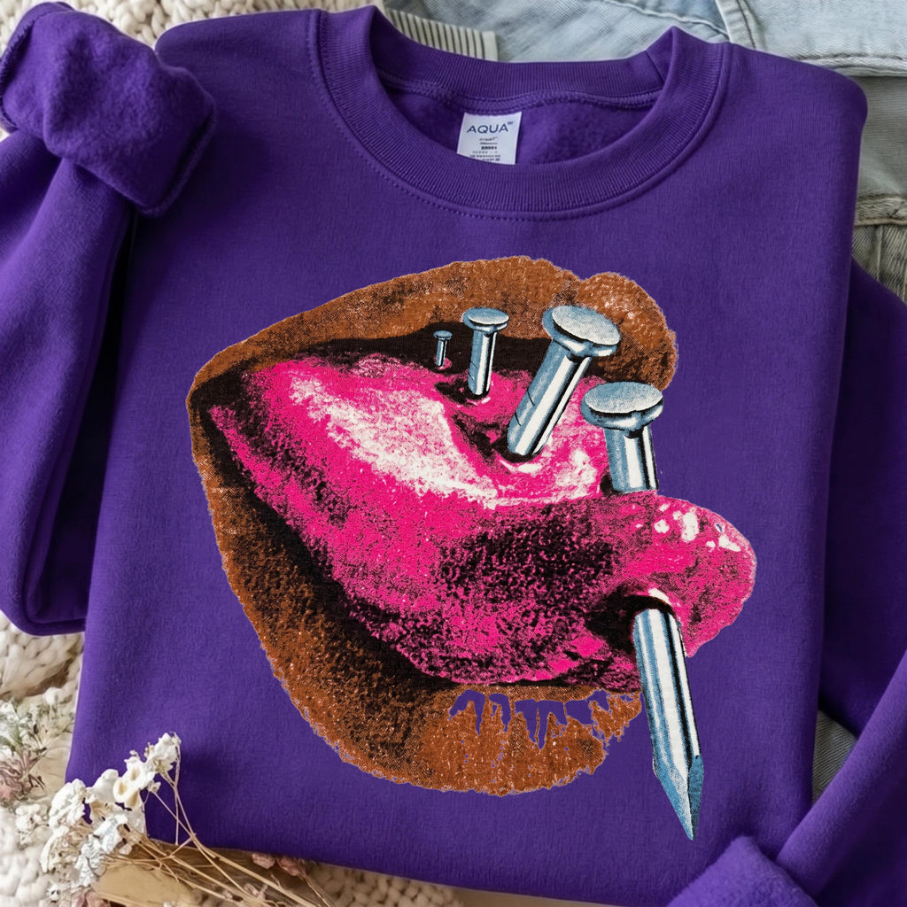 Grunge mouth with nails design, mockup 3