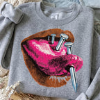 Gothic punk lips streetwear PNG, mockup 2