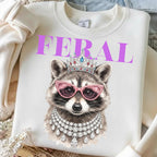 Feral raccoon PNG funny glam trash panda tiara shirt mockup