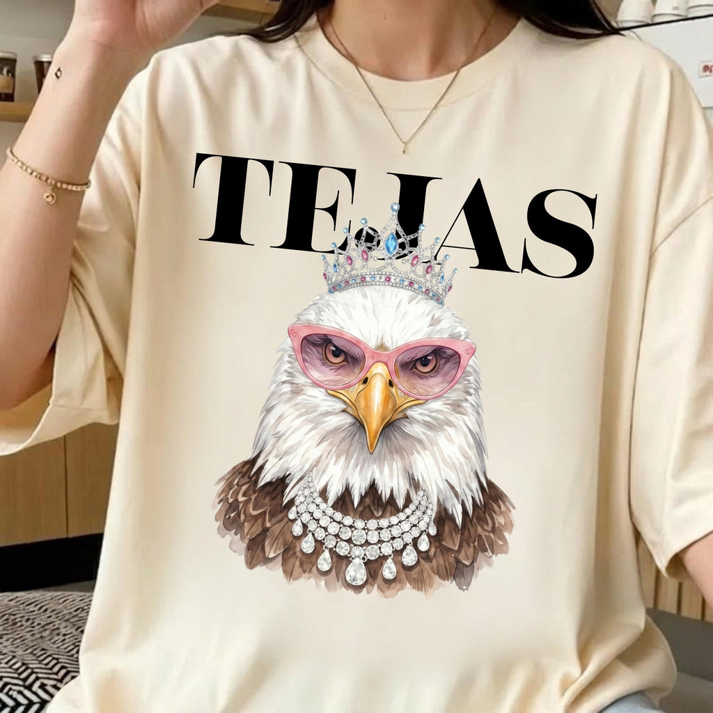 Glam Texas eagle diamond necklace PNG, mockup 2