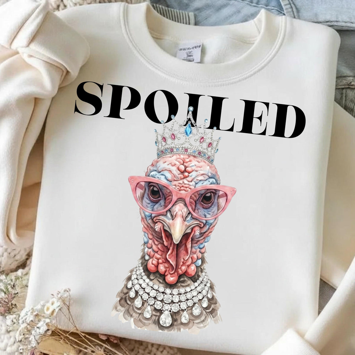Sassy Turkey PNG funny Thanksgiving shirt design mockup on t-shirt