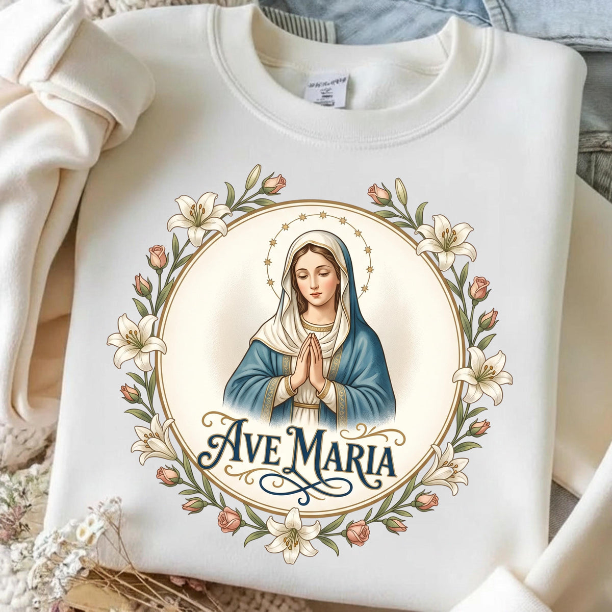 Ave Maria Catholic sublimation design, mockup 3