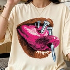 Punk lips PNG digital download, mockup 4