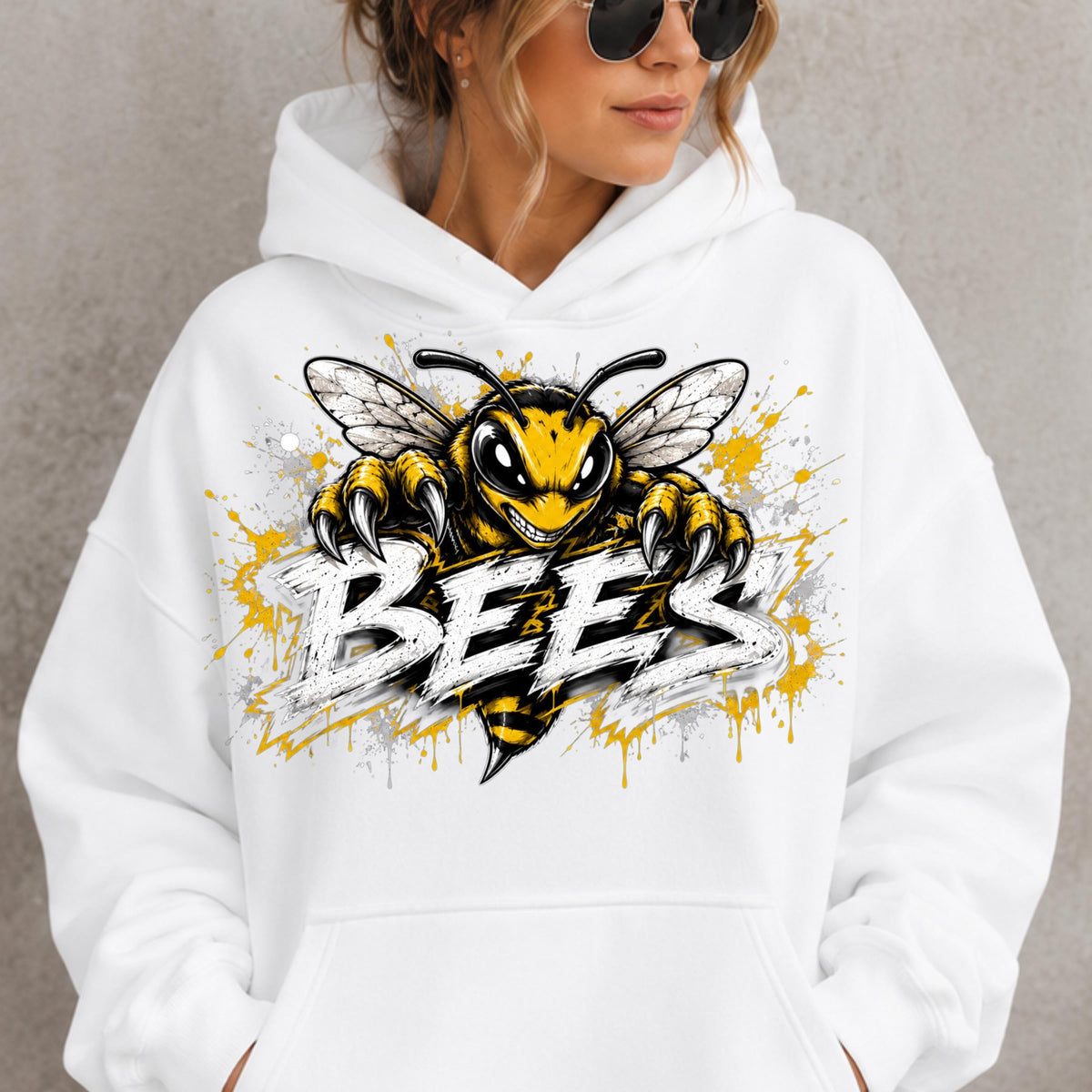 Bee mascot game day shirt PNG, mockup 4