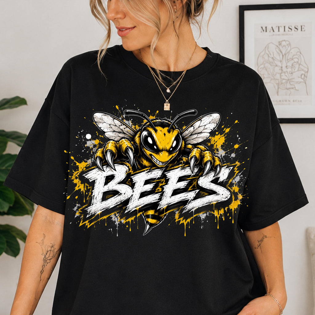 Bees mascot school spirit sublimation design, mockup 3