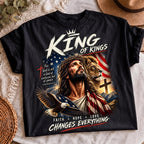 Jesus Lion of Judah patriotic American flag PNG shirt mockup