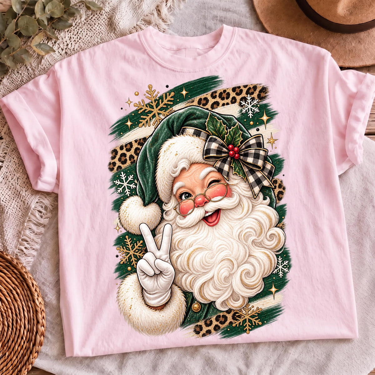 Retro Christmas Santa design, mockup 3