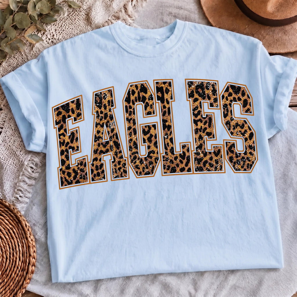 Leopard Eagles PNG cheetah varsity font design, mockup 3