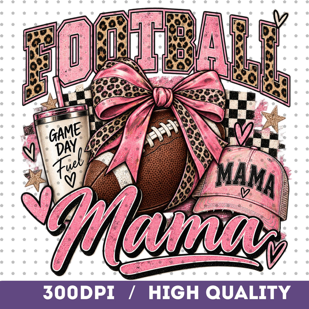 Pink leopard football mom PNG, mockup 2