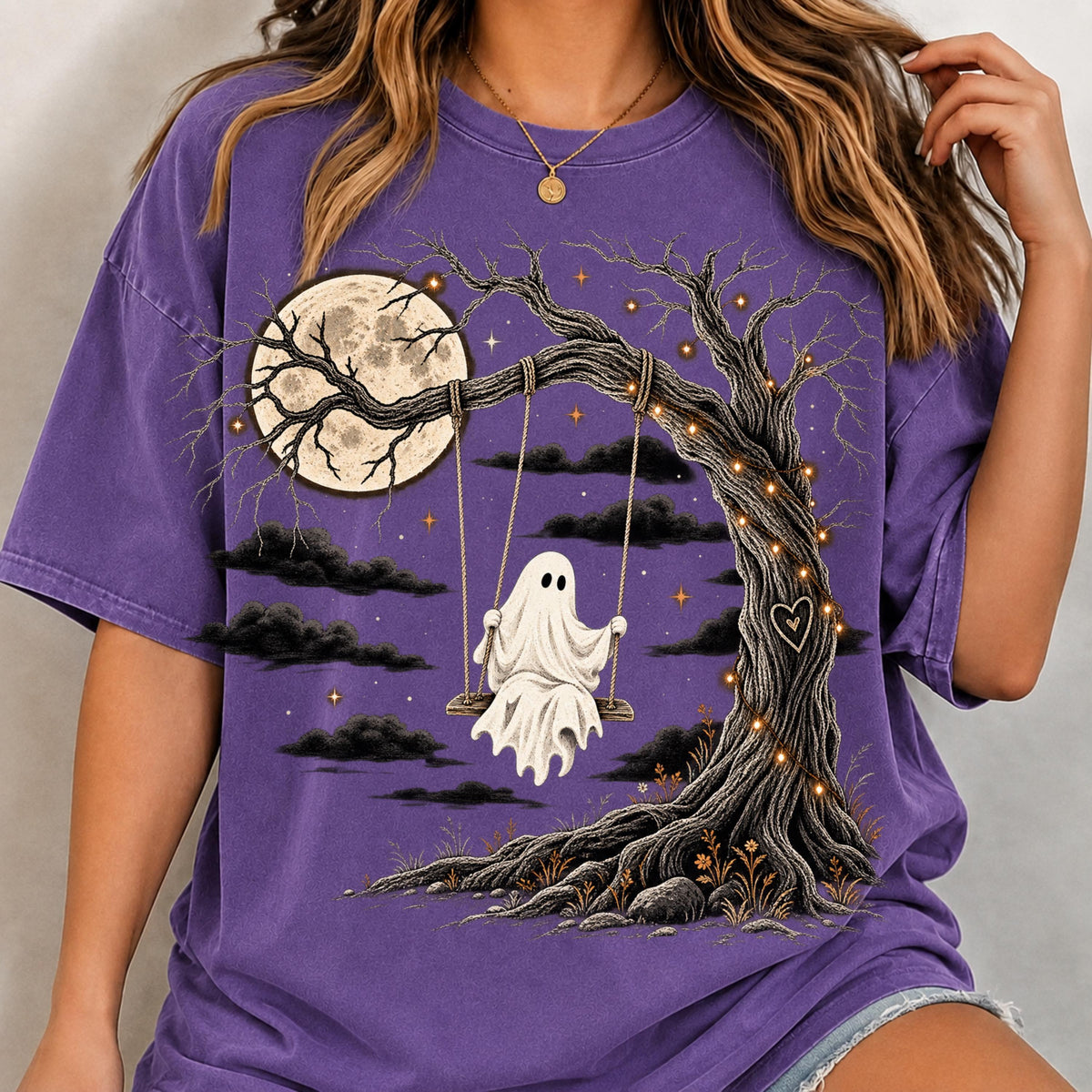 Ghost on swing PNG digital download, mockup 5