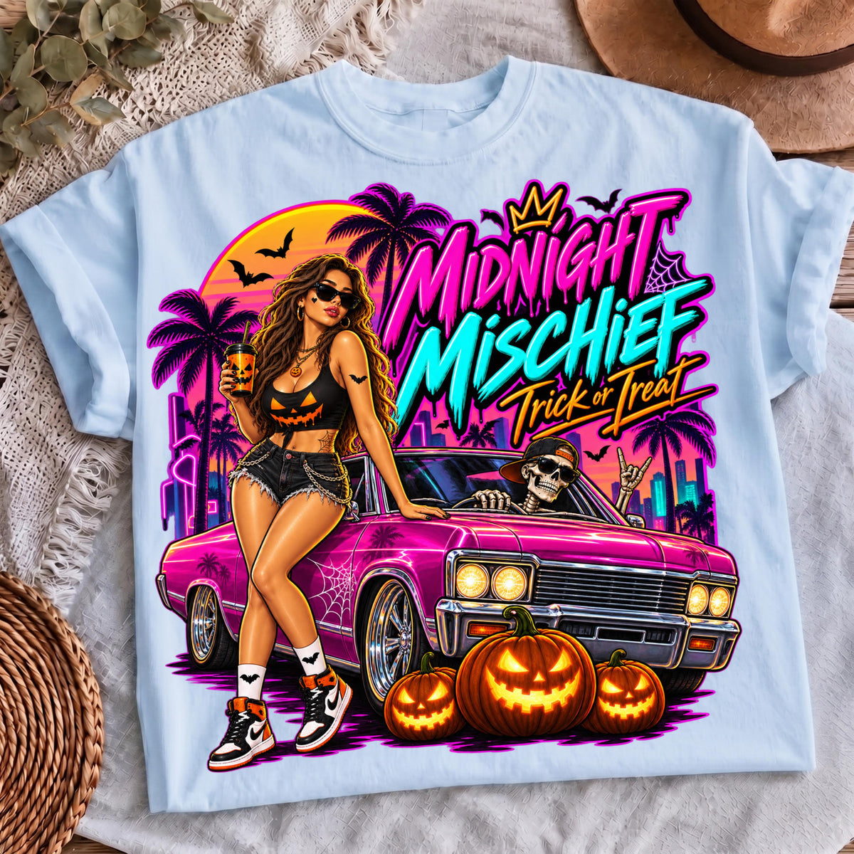 Neon trick or treat sublimation, mockup 4