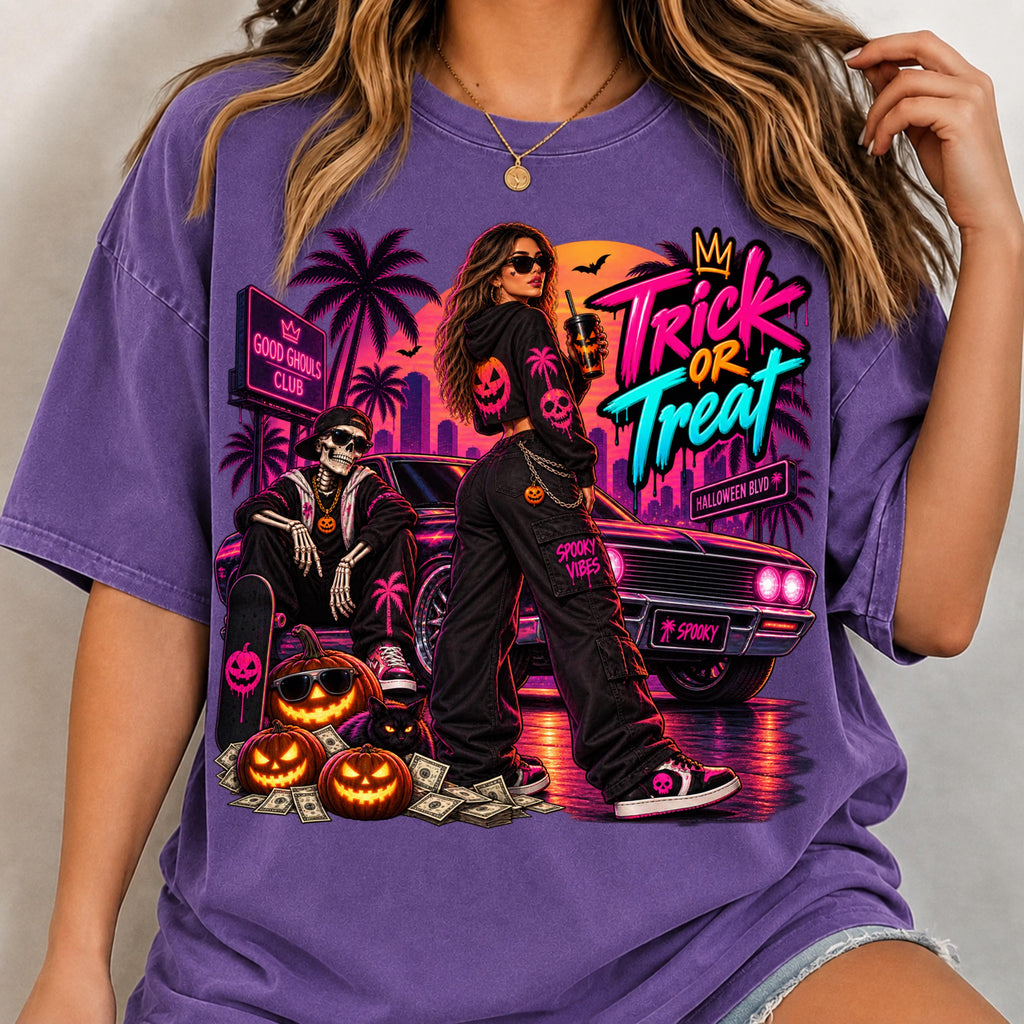 Neon Trick or Treat PNG digital download, mockup 5