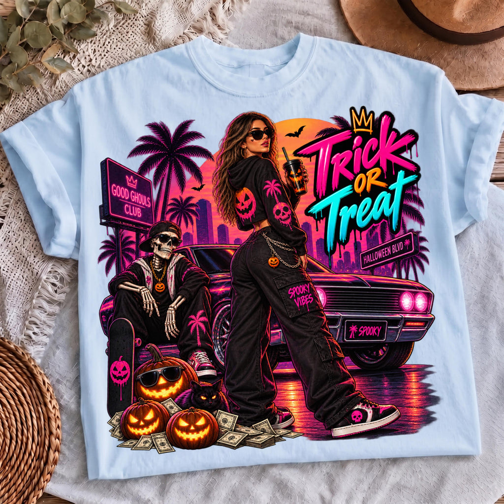 Trick or treat neon sublimation, mockup 4