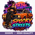 Retro neon Halloween design, mockup 3
