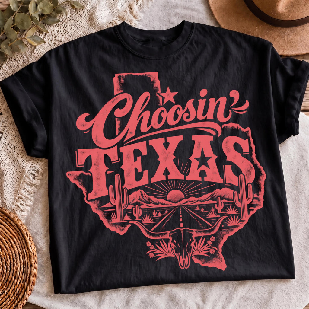 Retro Texas silhouette desert PNG, mockup 2