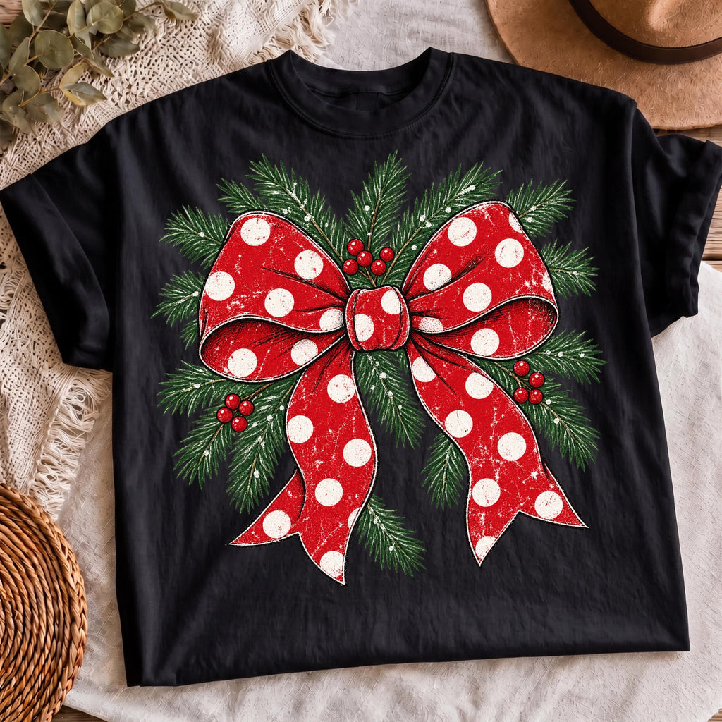 Coquette Christmas bow design, mockup 3