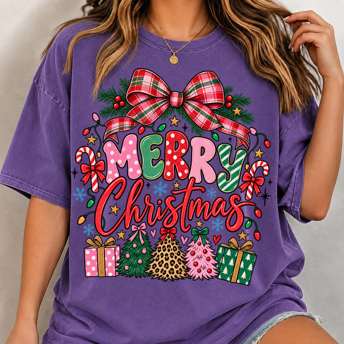 Retro Christmas tree candy cane PNG, mockup 2