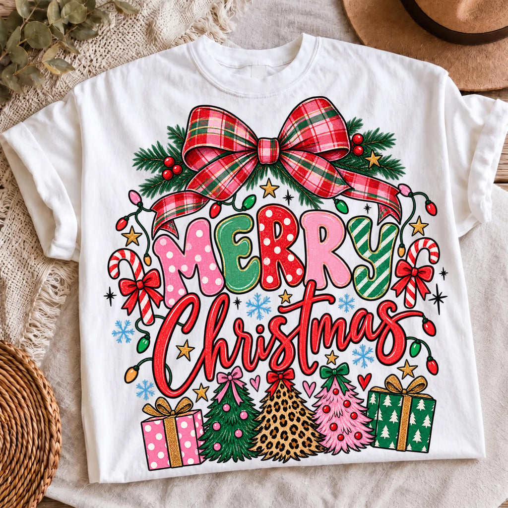 Colorful Merry Christmas design, mockup 3
