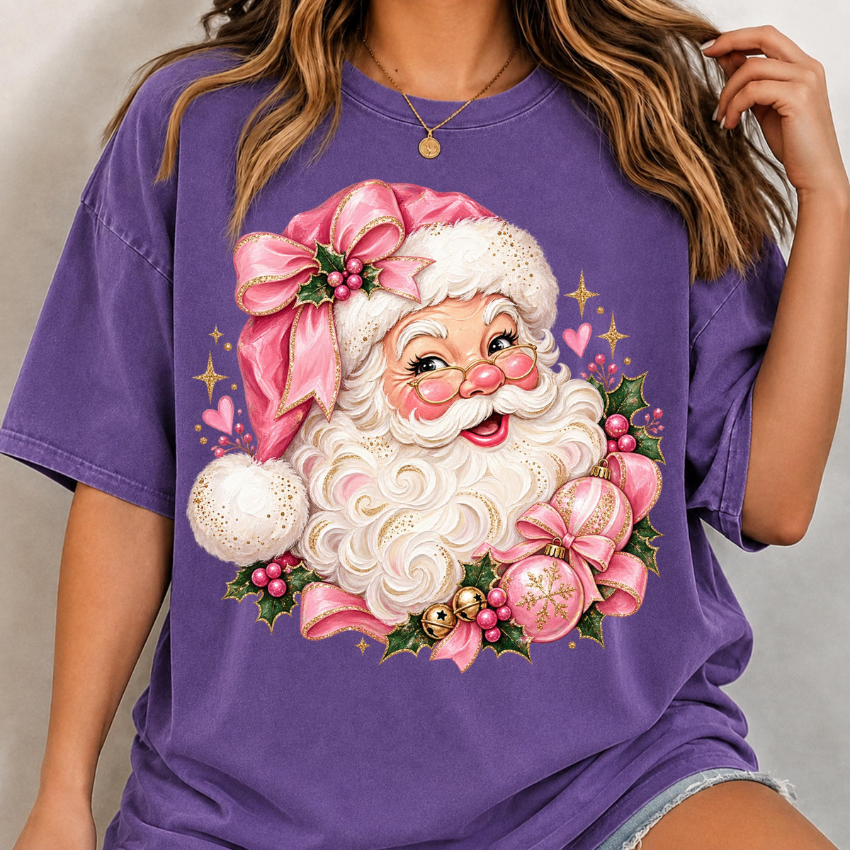 Coquette Christmas Santa design, mockup 3