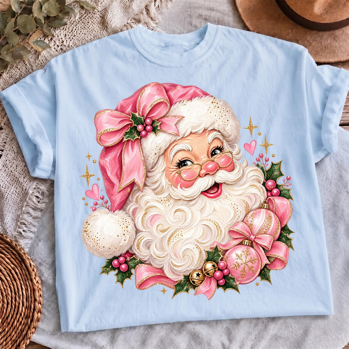 Pink Santa PNG digital download, mockup 6