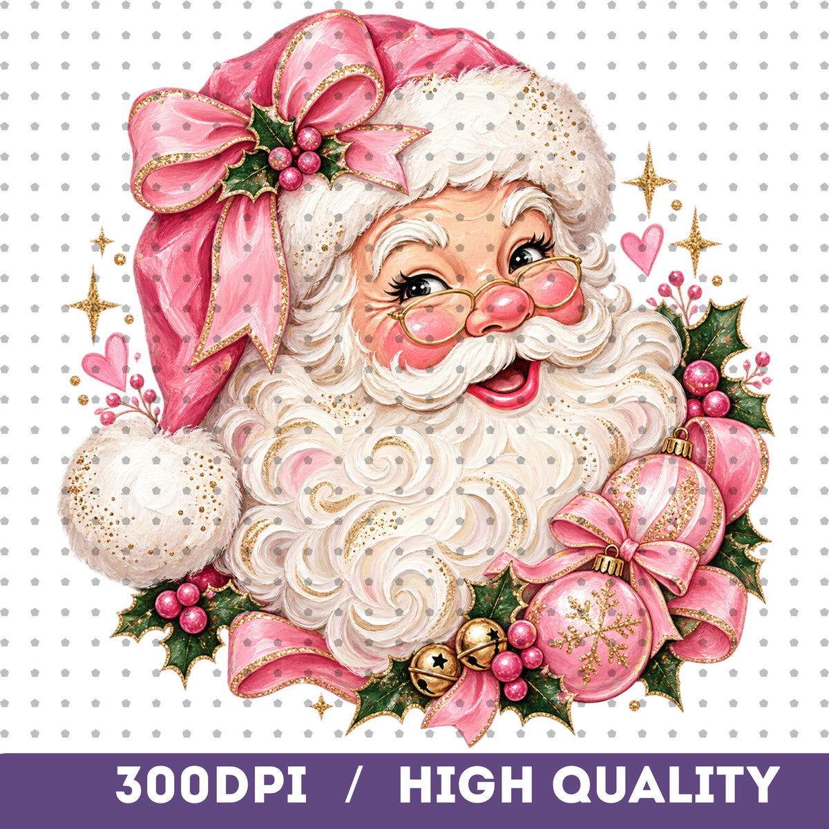 Girly pink Santa bow PNG, mockup 2