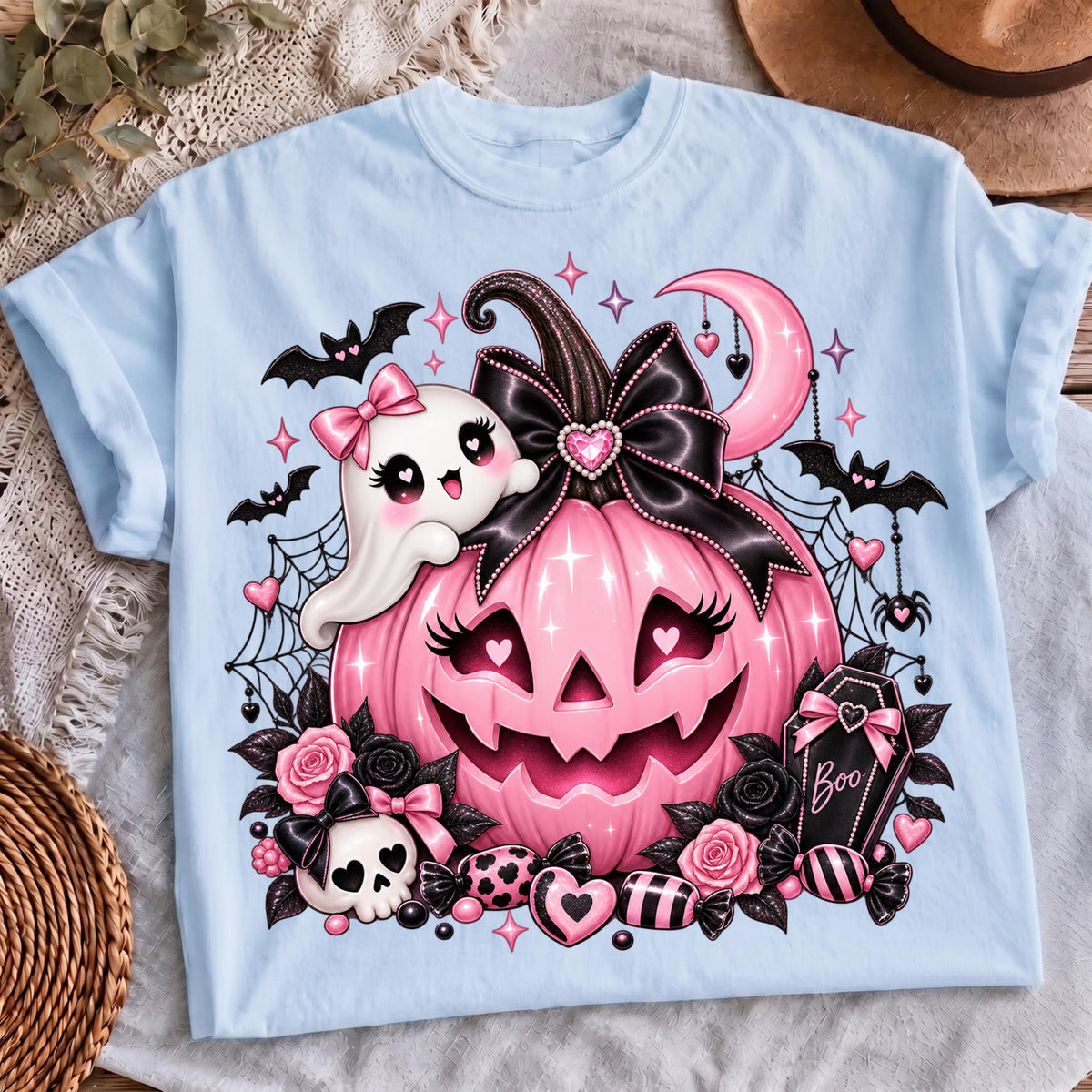 Girly spooky season shirt, mockup 5