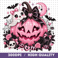 Pink pumpkin ghost PNG coquette Halloween roses shirt mockup