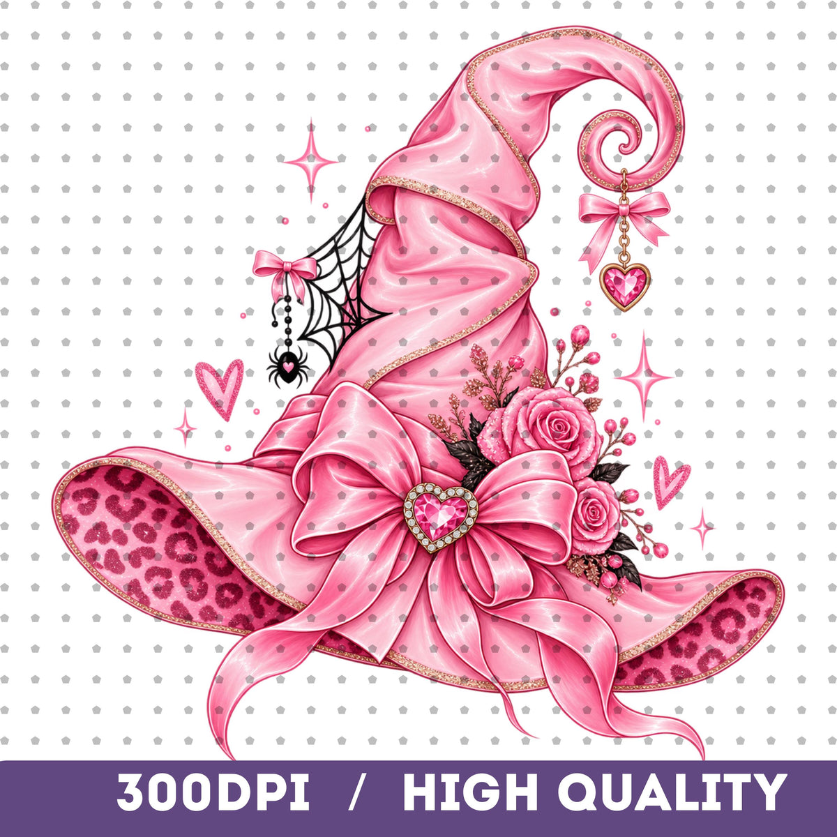 Pink witch hat PNG digital download, mockup 6