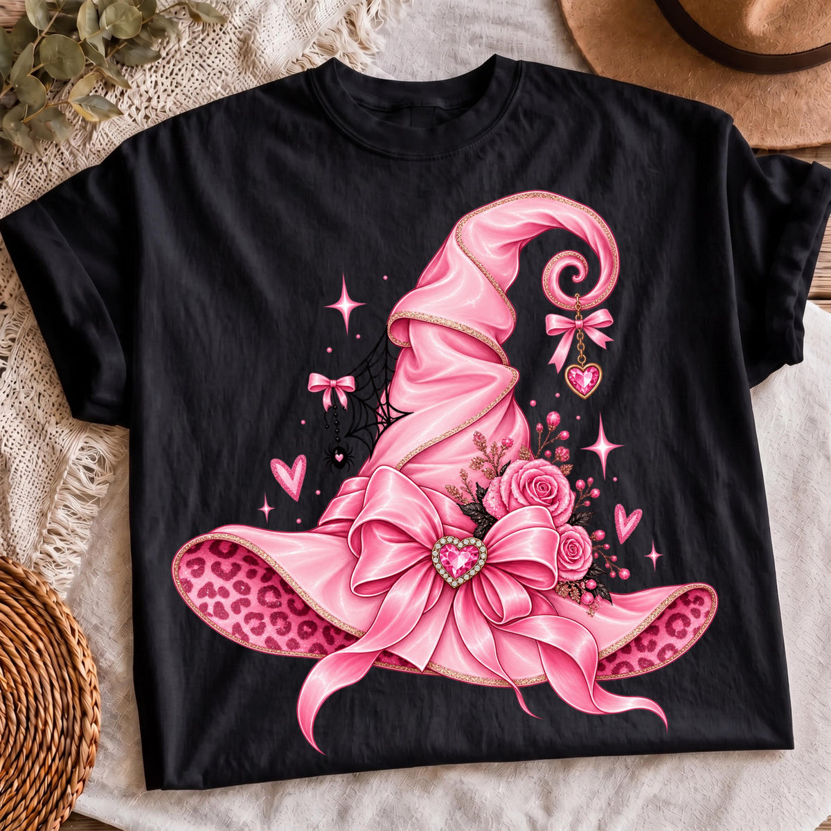 Pink Halloween bow design, mockup 3