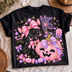 Coquette Halloween cat design, mockup 3