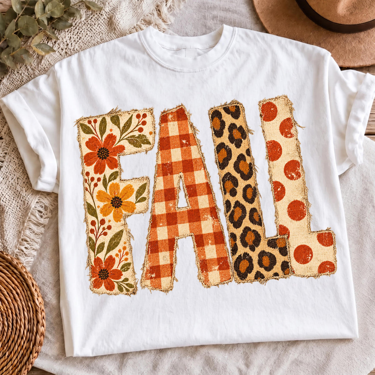 Leopard gingham fall sublimation, mockup 3