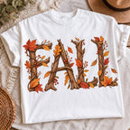 Fall leaves twig letters PNG, mockup 3