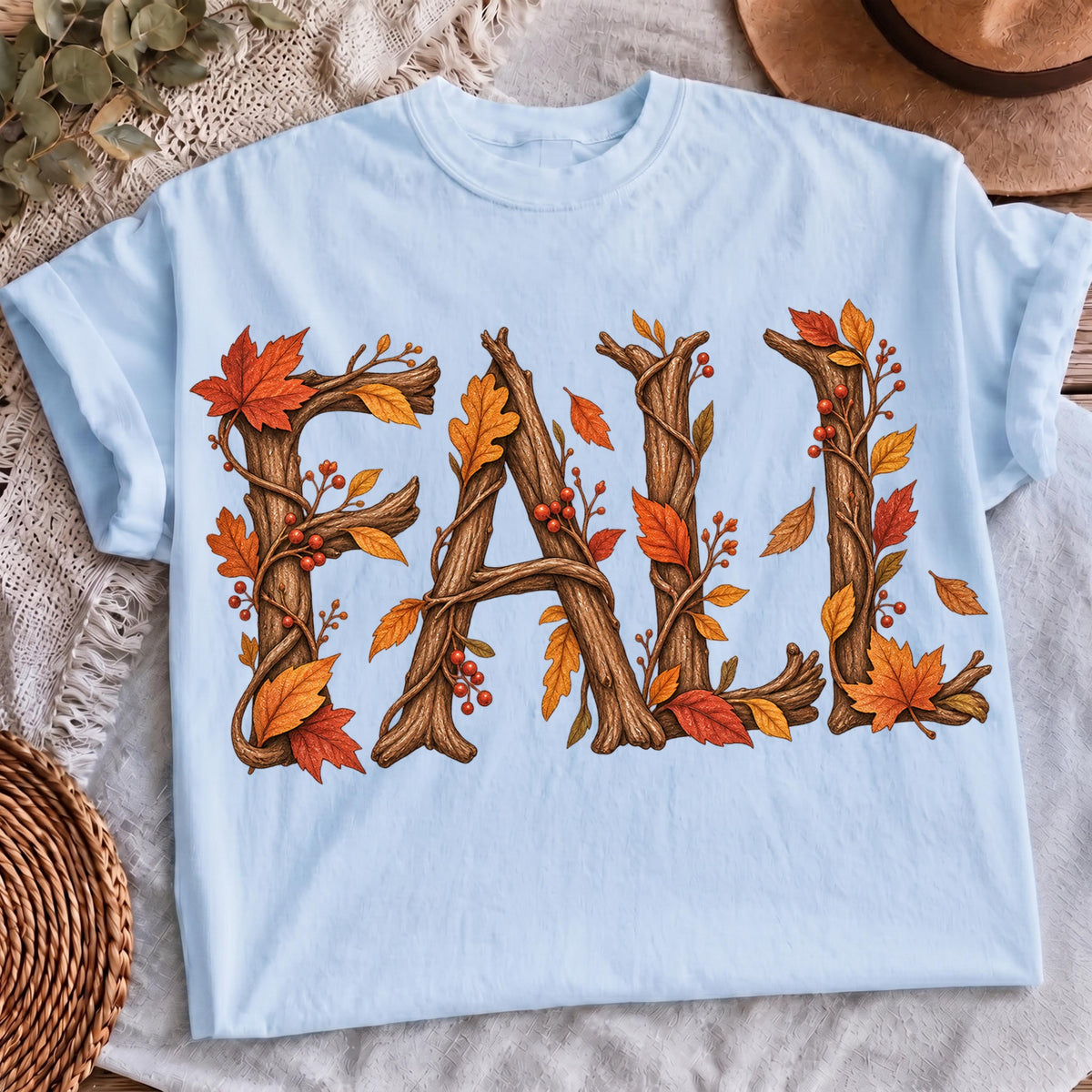 Rustic FALL branch word art, mockup 2