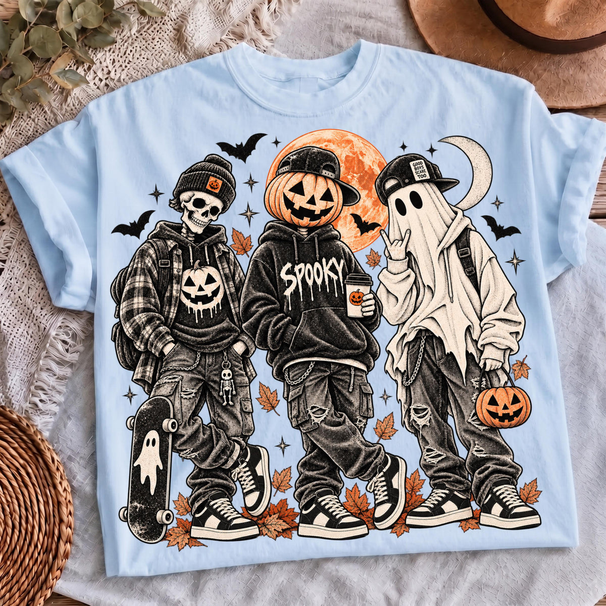 Retro Halloween boys sublimation design, mockup 3