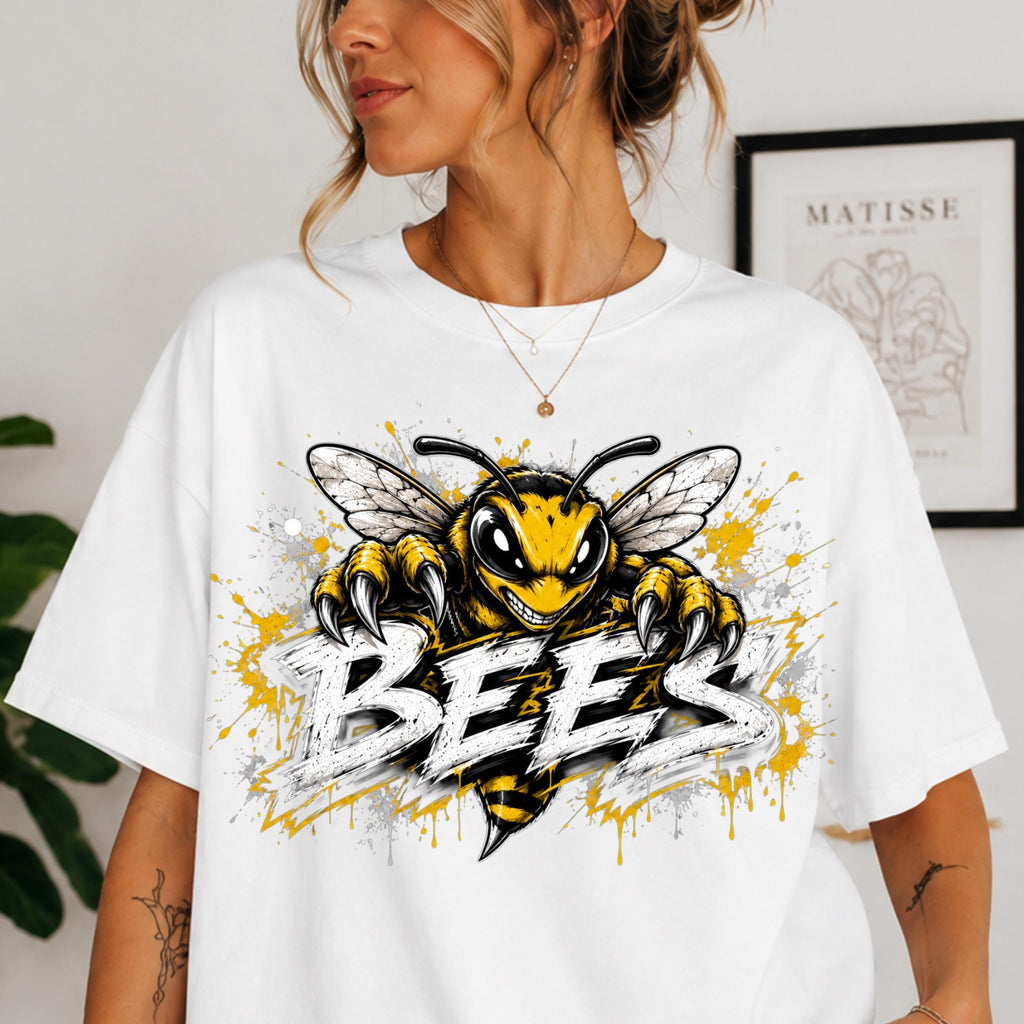 Angry bee hornet mascot PNG, mockup 2
