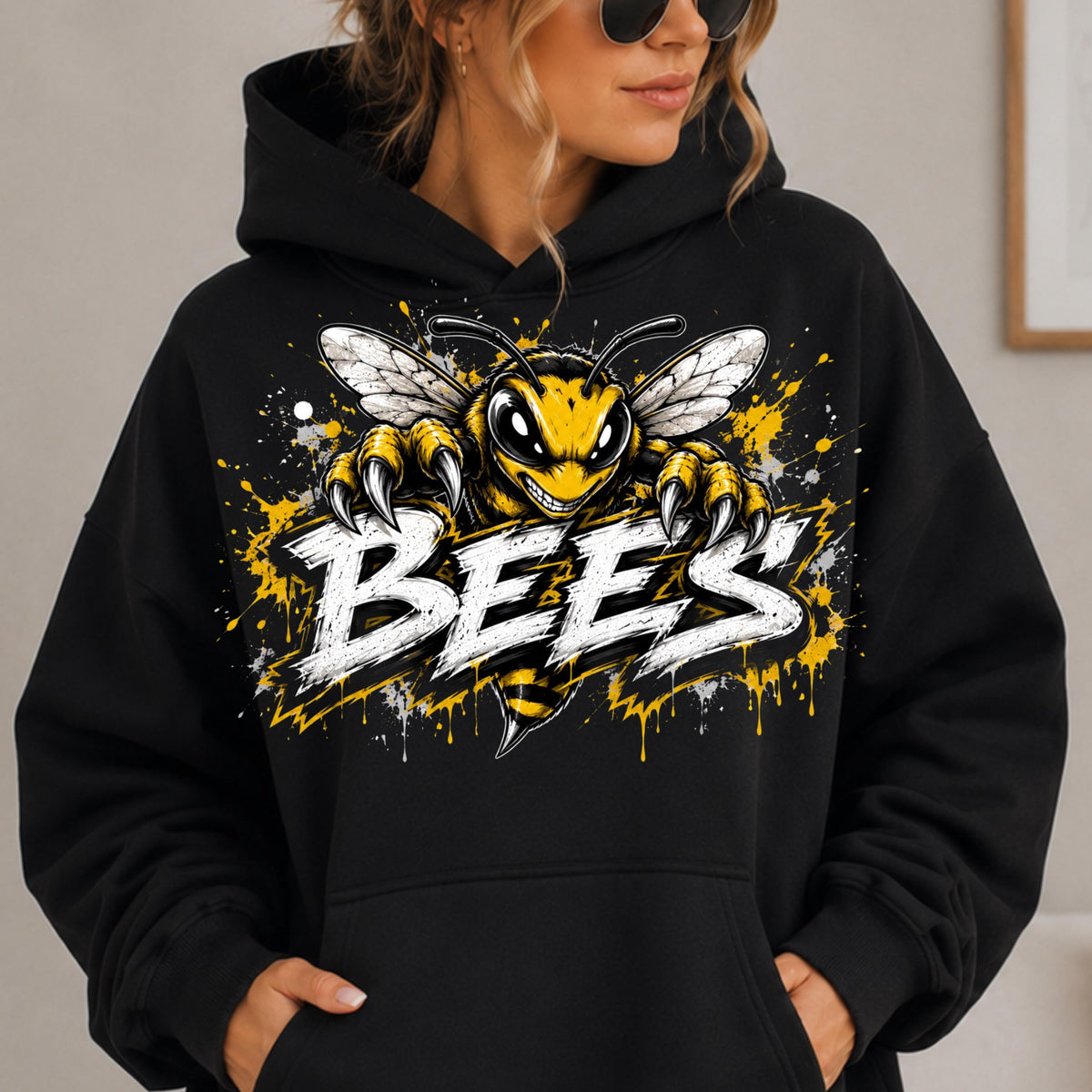 Bees mascot PNG digital download, mockup 5