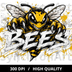 Bees mascot PNG angry bee sports team shirt design mockup