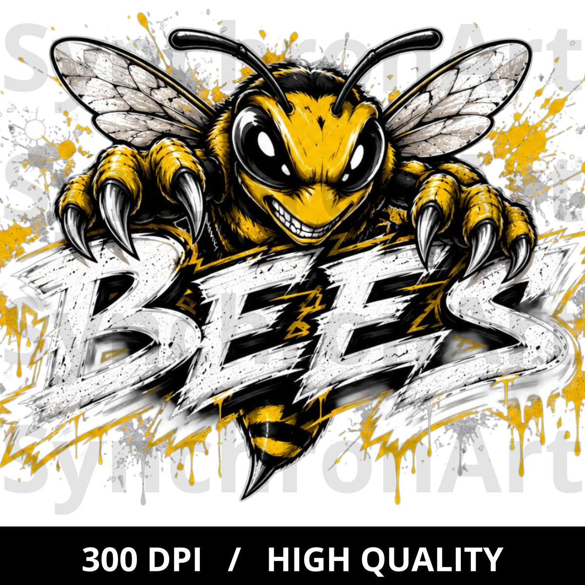 Bees mascot PNG angry bee sports team shirt design mockup