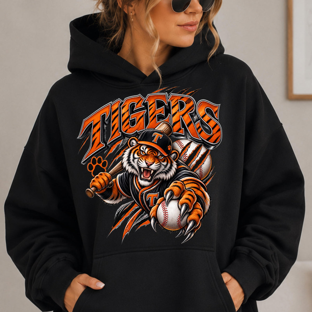 Tigers baseball PNG digital download, mockup 5
