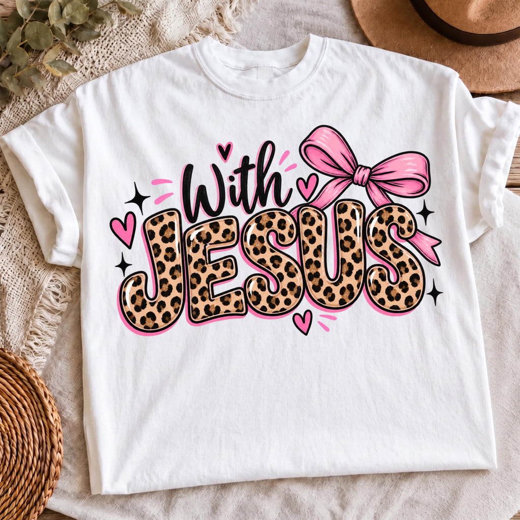 Girly Jesus pink bow design, mockup 3